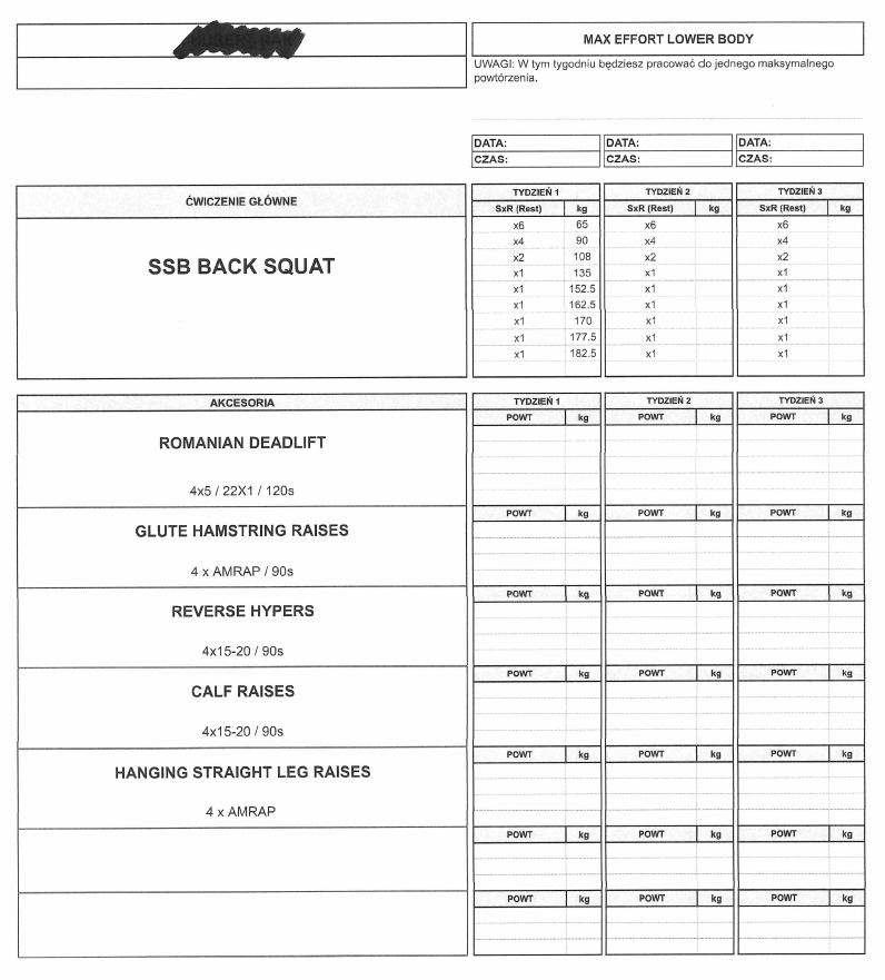 przykladowa jednostka max effort lower body